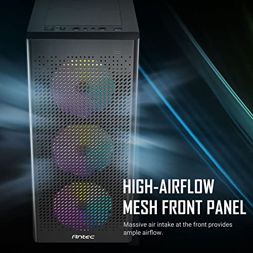 Image of ANTEC NX Series NX500M, Mesh Front Panel, Type-C 3.2 Gen2 Ready, 1 x 120mm Fan Included, Tempered Glass Side Panels, 360mm Radiator Support, Mini-Tower M-ATX Gaming Case