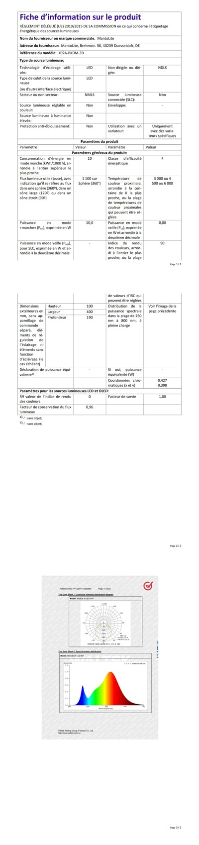 MantoLite LED Regulable Lámparas de Pared 10W,40CM Interior Iluminación para cuadros y expositores Cabeza Giratoria Lectura Lámpara,Negro Baño Espejo Apliques de Pared 3000K/4000K/6000K