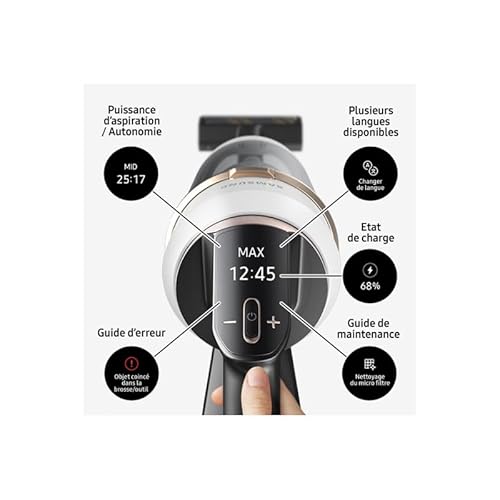 Samsung VS20B95C43W/WD, Aspirateur à Main sans Fil, Noir chromé