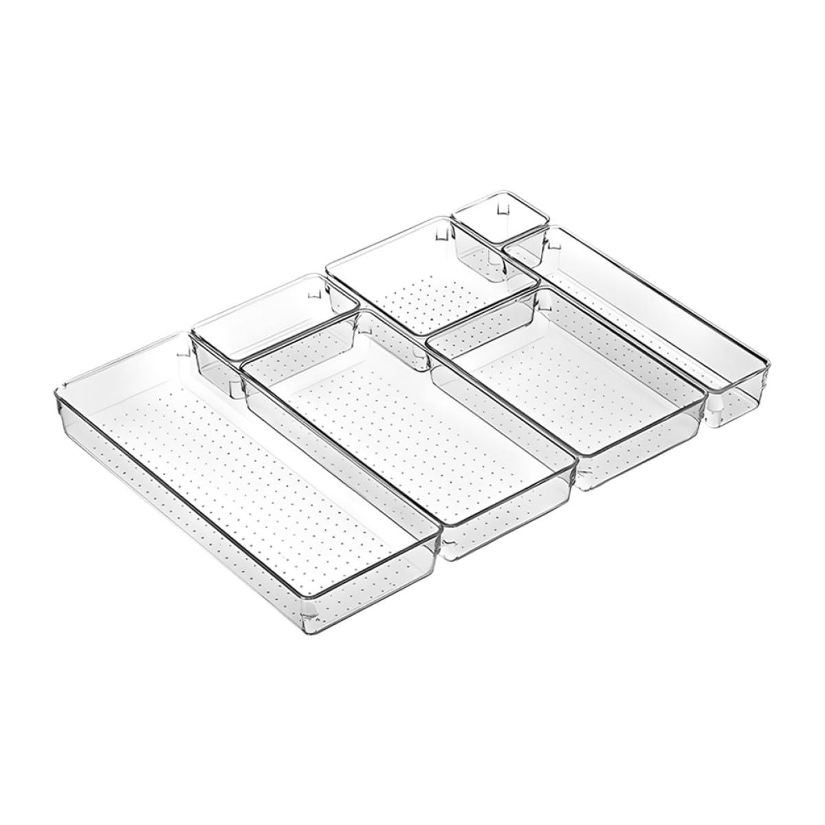 Organiseur de tiroir transparent pour optimiser le rangement des bijoux et de la cuisine