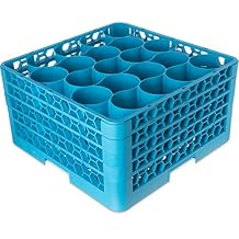 Carlisle FoodService Products RW20-314 OptiClean NeWave Polypropylene 20-Compartment Glass Rack with 4 Extenders, 19-3/4" Length x 19-3/4" Width x 10.30" Height, Blue Case of 2
