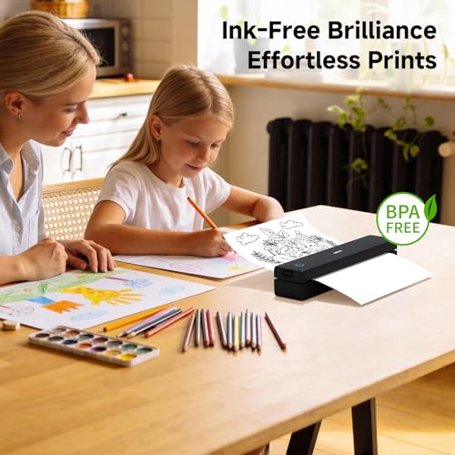 Image of HPRT MT620 Pro Portable Printer Wireless for Travel, Inkless Thermal Printer for iOS /Andorid /Laptop, Support Thermal Paper & Labels,Supports 8.5 inchx 11 inchUS Letter & A4, A5 for Office /School /Vehicles