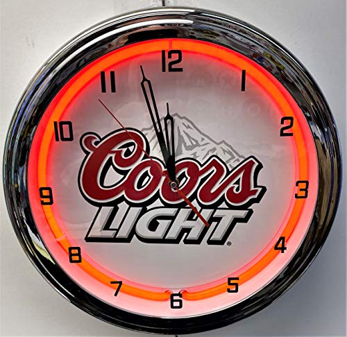 ELG Companies LLC 16" Coors Light Beer Sign Red Neon Clock