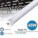 8FT LED Bulbs Single Pin, 45W (100W Equivalent), 4800LM, 6000K, Dual-Ended Power, Ballast Bypass, Frosted Cover, Replace Existing T8 T10 T12 Fluorescent Light Fixture(25-Pack)