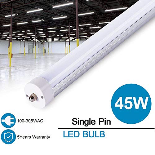 CNSUNWAY LIGHTING 8FT LED Tube Lights, 45W (100W Equivalent), Dual-Ended Power, Ballast Bypass, 4800LM, 6000K, Frosted Cover, 8FT Fluorescent Light Fixtures Replacement - 12 Pack - Thumbnail 6