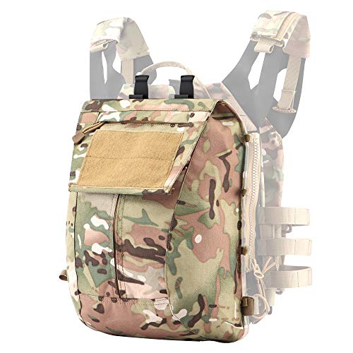 Tactical Pouch Zip-on Panel for AVS JPC2.0 JPC Vest Backpack Airsoft Mesh Pocket Built-in Magazine Snap Closure Hunting