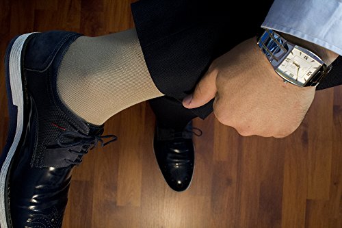 Hugh Ugoli Men's Bamboo Dress Socks for Business & Trouser, Thin & Seamless Crew Socks, 4 Pairs with Gift Box, Shoe Size 8-123