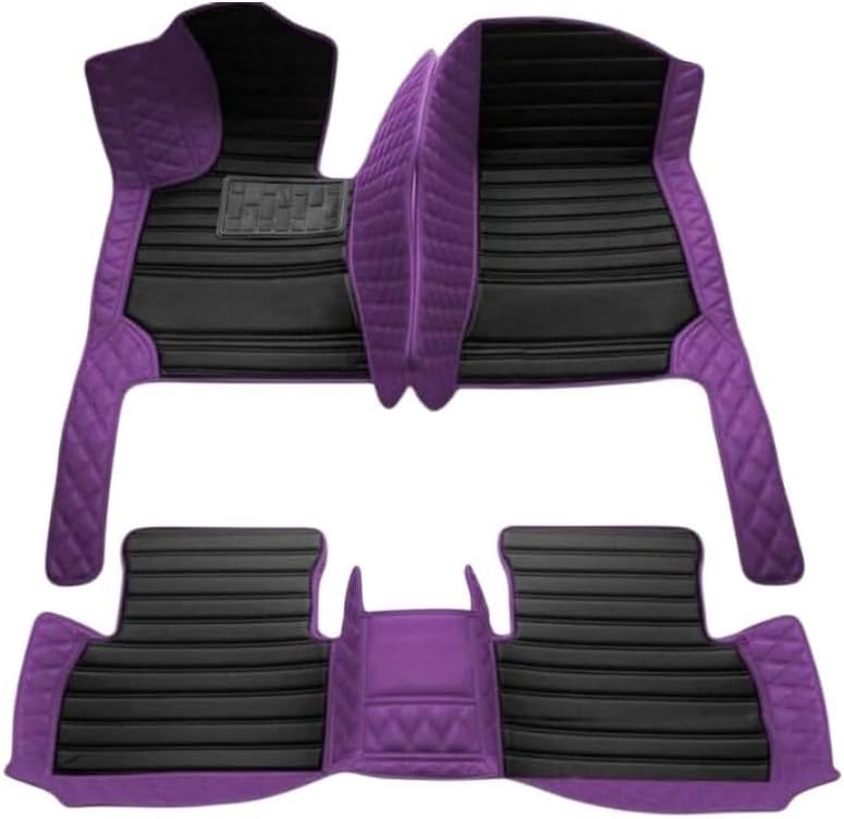 Luxury Leather Car Floor mats Custom Personalized Full Coverage car Floor mat for 99% of Cars. (Streak black5)