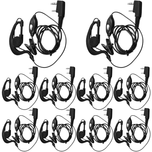 Écouteurs pour talkie-walkie Mimorou à 2 broches avec micro filaire pour Baofeng UV-5R, lot de 10
