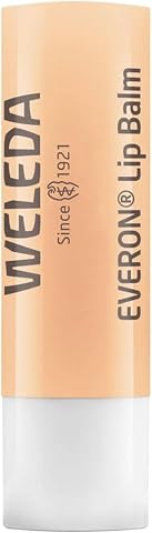 Weleda – Protector Labial Everon, Bálsamo Natural, Nutre y Regenera los Labios Secos y Agrietados, con Aceite de Jojoba, Brillo Natural, Aroma Vainilla y Rosas – 4,8 g