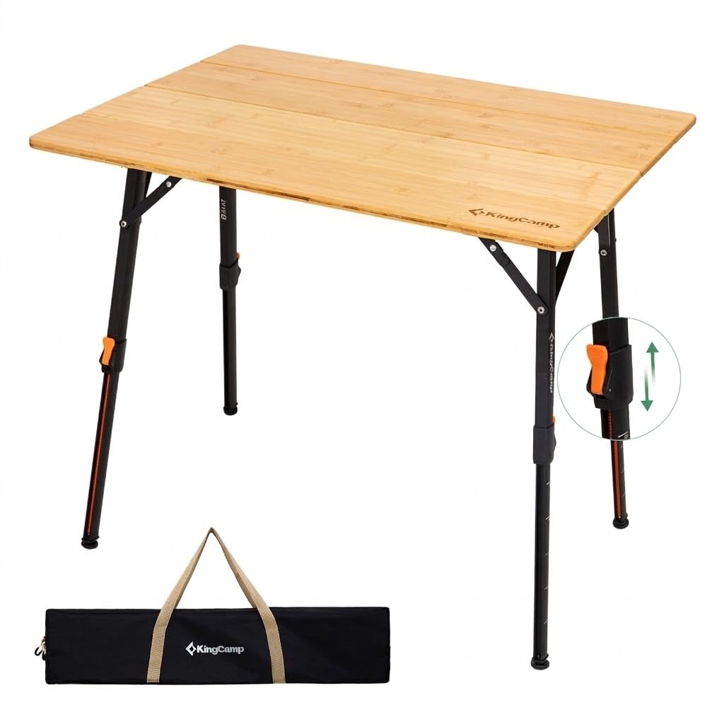 KingCamp キングキャンプ BAMBOO 1006S PLUS テーブル Amazon.com: KingCamp Bamboo Folding Table, 4-Fold Camping