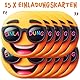 Vielucks® 15 x Smiley Einladungskarten Kindergeburtstag - Φ13.5cm - Original, Einladungskarten Geburtstag für Jungen und Mädchen, Witzige Rund Ausdruck Einladung