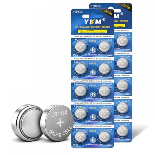 YKM 20 Pack LR1130 Battery AG10 L1131f L1131 L1131c 389 390 LR54...