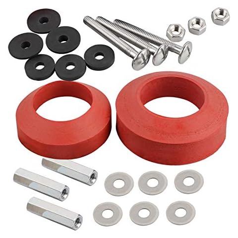 iFealClear Universal-Dichtungen und Bolzen-Set, passend für die meisten 5,1 cm (2 Zoll) / 6,3 cm (2,5 Zoll) Spülventilöffnung, WC-Tanks, Rot Cover