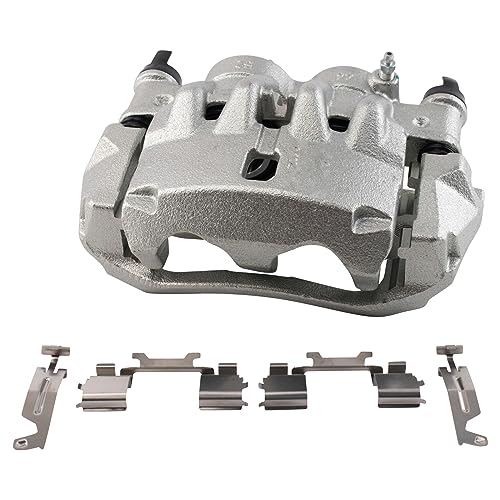 Image of TRQ Front Driver and Passenger Side Brake Caliper Set Caliper Brackets Hardware Compatible with 14-17 Ram ProMaster 1500 without Heavy Duty Brakes 14-17 ProMaster 2500 without Heavy Duty Brakes