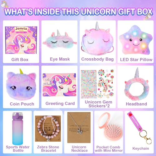 Image of Jenria Unicorn Gift for Girls, Kindergarten Graduation Gifts, Birthday Gifts for Girls Age 3 4 5 6 7 8 9 10 Years Old Girl, Gift Ideas, Girls Toys Age 6-8, Unicorn Toys for Daughter, Niece