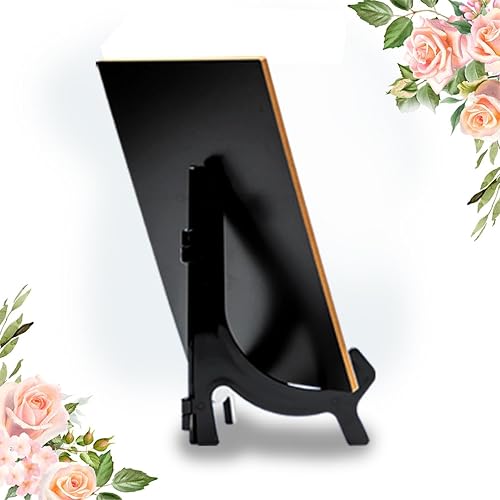 Miniatura 5 de Letrero de mesa con caballete, diseño floral de media luna (6 x 8 pulgadas)