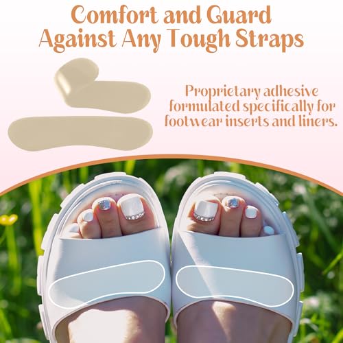 Image of Cutecrop 6 Pair Sandal Shoe Strap Extender Heel Sandal Strap Cushion Strips Heel Grips Liner Insert for Shoes Too Big Preventing Slipping, Rubbing, Non-Slip(Beige)