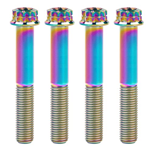 Titanium Flange M10 Bolt (M10x60mm Pitch 1.5mm, Multicolored)