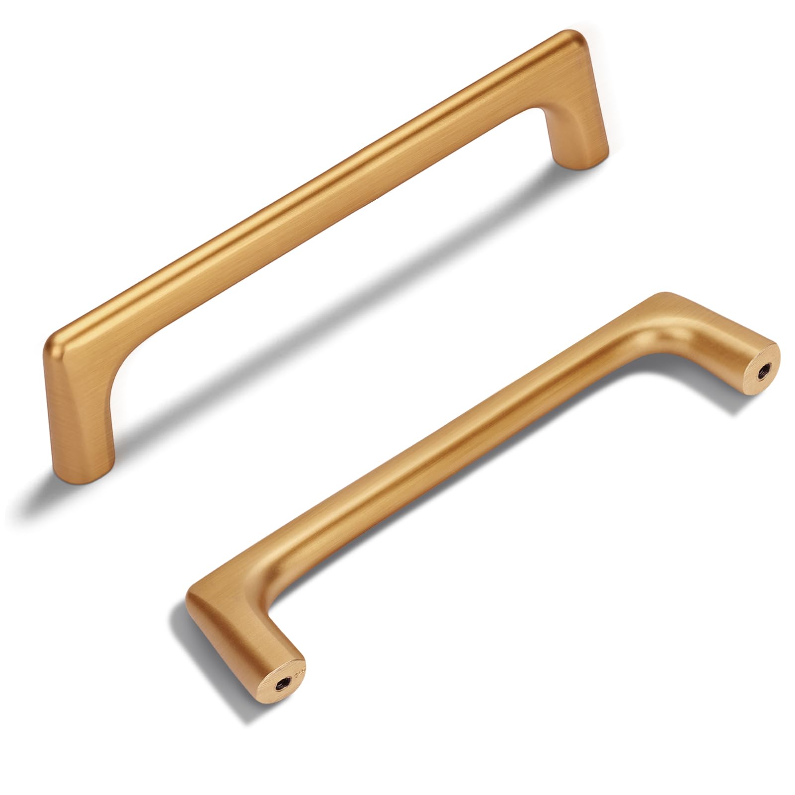 10 Pack 5 Inch(128mm) Modern Brushed Champagne Bronze Cabinet Pull Handle Timeless Drawer Handle Pull Classic Cabinet Hardware for Kitchen Dresser