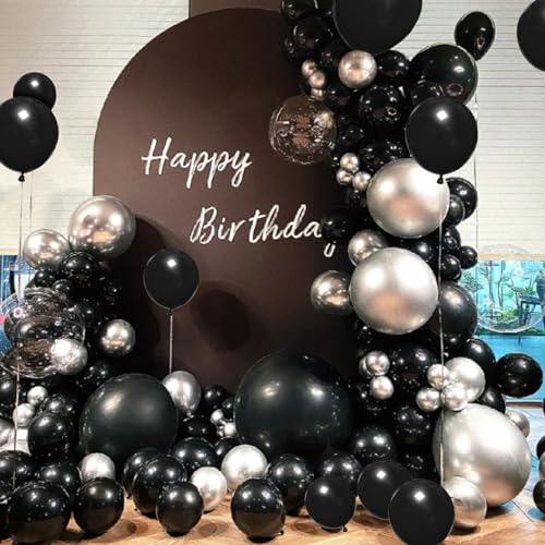 134Pcs Black Balloons Different Sizes 5 10 12 18 Inch Black Balloon Garland Arch Kit, Latex Balloons for Birthday Wedding Baby Shower Party Decorations. - Image 7