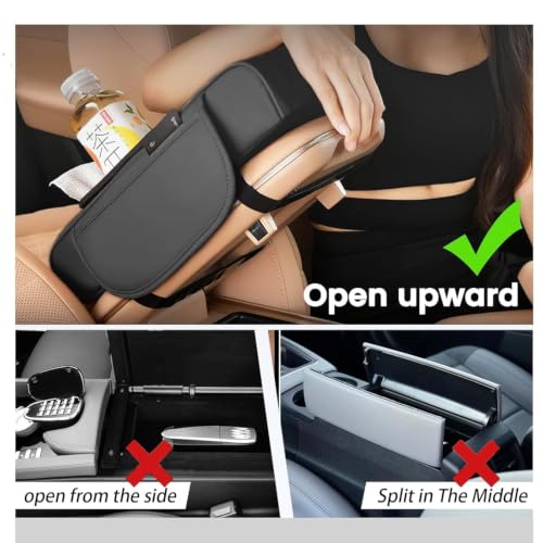 Image of 5 in 1 Center Console Cover with Cup Holder, Universal fit for All Car Armrest Cushion, Tissue Box Slot, Mobile Phone Storage Slot, Car Accessories Interior Organizers