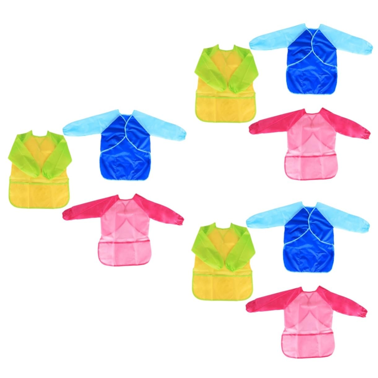ibasenice 9 Pièces Tablier Smocké Bavoir Smocké Tabliers Pour Enfants Peinture Blouse Dessin Blouse Enfant Art Vêtements De Travail Peinture Vêtements Robe Manteau Enfant Bleu