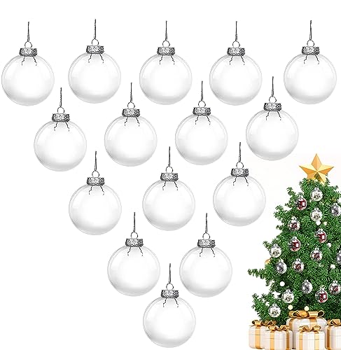 Klar Weihnachtskugeln(15 Stücke), Rund klar Christbaumkugeln Kugeln...