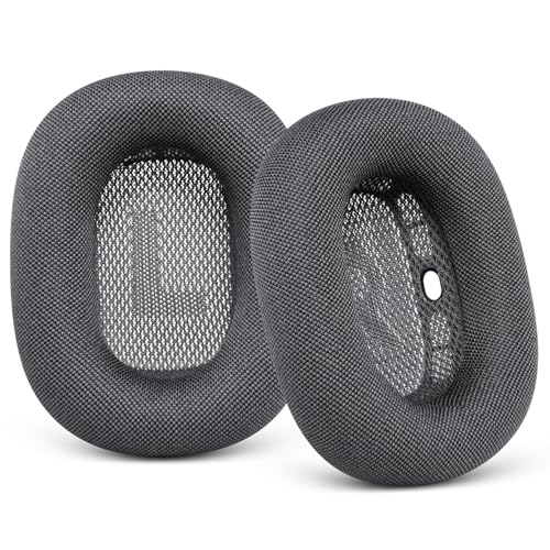 Mesh Ear Cushions for Apple AirPods Max - Upgraded Ear Cup Covers for Airpods Max 1 & 2 Generation Headphones - Original Silicone Design Strong Magnet (Space Gray)