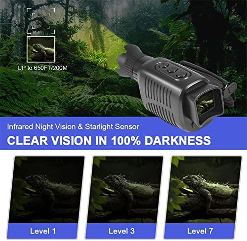 WDOIT R7 Digital Night Vision Monocular for 100% Darkness,Night Vision Goggles,1080p Full HD Photo & Video Monocular Night Vision Portable Infrared Night Vision for Hunting,Camping