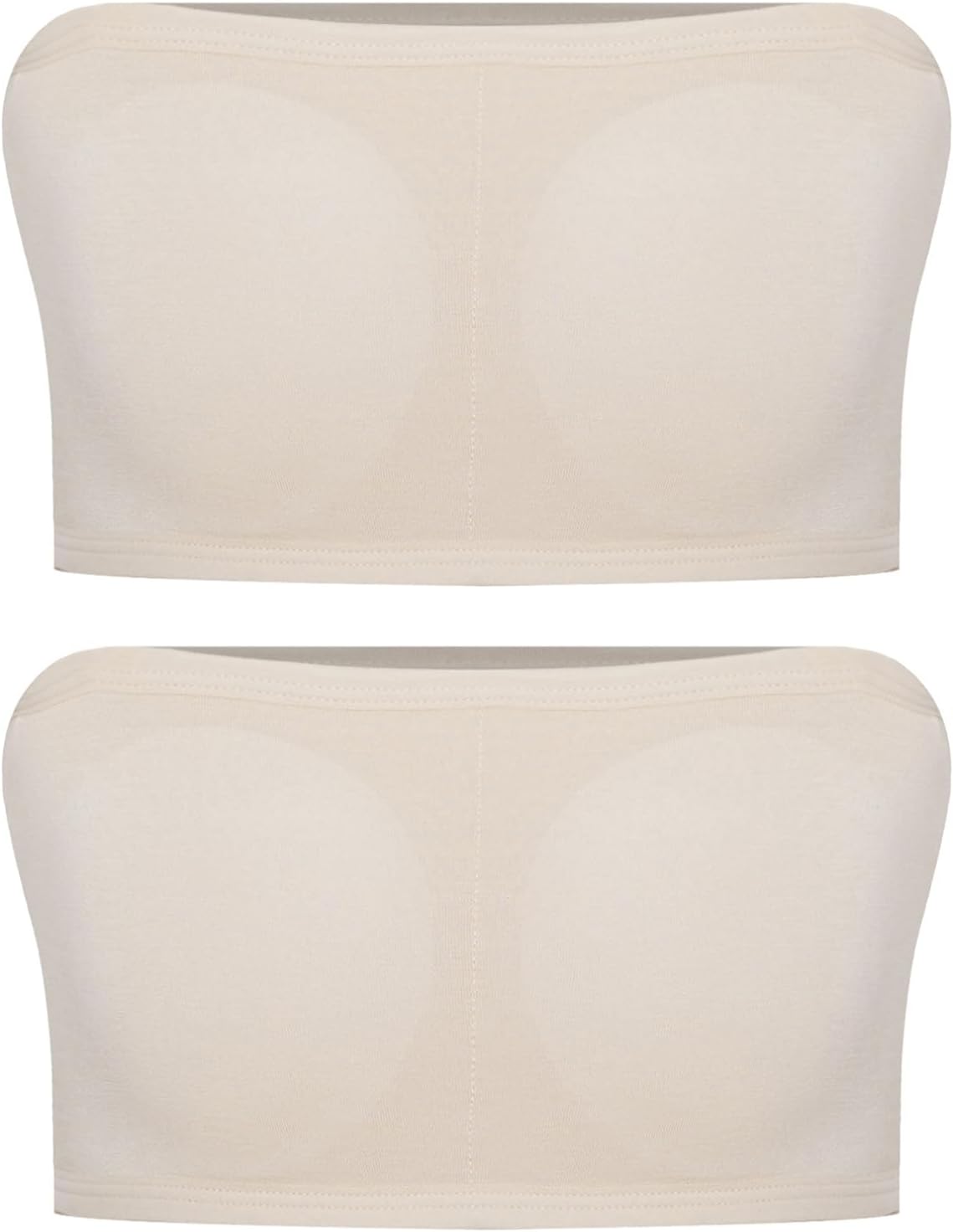 YiZYiF Youth Girl's Bandeau Bra Removable Padded Strapless Bralette 2 Pieces Seamless Training Bras
