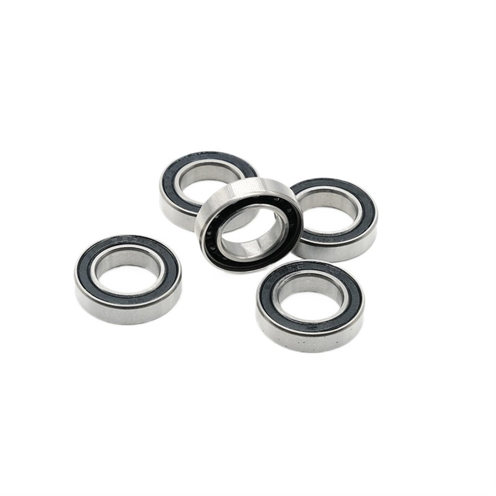 Cojinetes de bolas de ranura profunda 5 rodamientos de cerámica híbridos 6801, 12x21x5 mm, ABEC-7, soportes inferiores y repuestos for bicicletas, rodamientos de bolas 6801RS Si3N4 6801 2RS