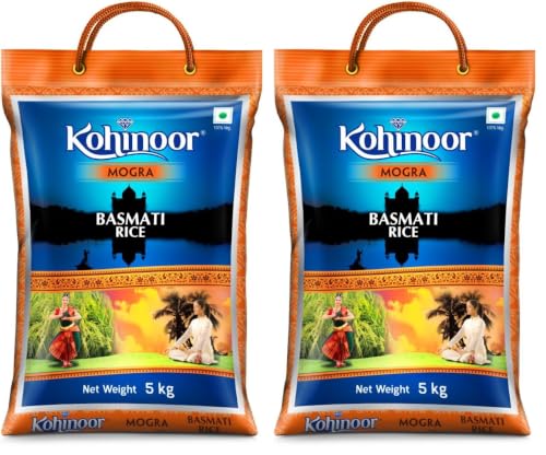 Image of Kohinoor Mogra Rice 5Kg | Premium Mogra Rice | Long Grains & Rich Aroma | Ideal for Daily Meals | Pack of 2