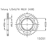  Esjot Kera 52z Teil 428 InnenD.: 096 LK: 108 MZ/MUZ RT 125 SM SI 50-15051-52 50-15051-