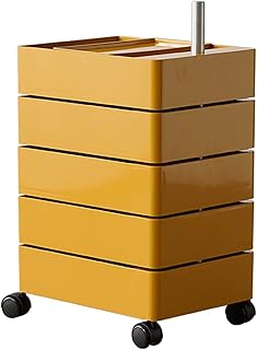 Rotating Storage Bedside Table, 360° Movable Rotating Storage Coffee Tables for Living Rooms Sofa Side Bedside Rack with 5 Drawers, for Living Room Bedroom Office Balcony Fashion C Anniversary