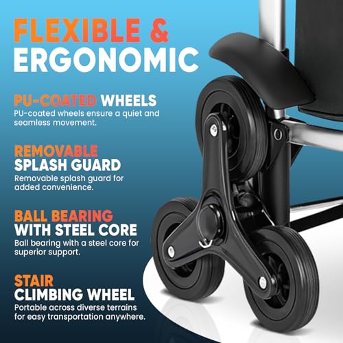 wuuhoo® Pro Einkaufstrolley Buddy - Klappbar und leicht - Thermo-Isolierung - wasserabweisend - 3-Räder-System - Aluminium schwarz – Bild 4