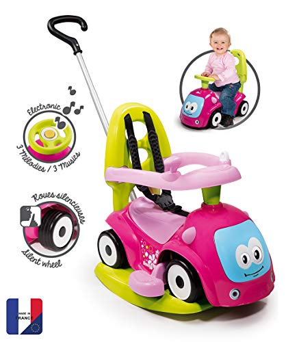 51BnBmXqbFL Smoby - Porteur Maestro Balade Rose - Pour Enfant Dès 6 Mois - Evolutif - Roues Silencieuses - Klaxon - 720303