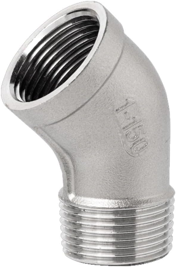 Raccord de tuyau en inox 45° haute résistance pour filetage