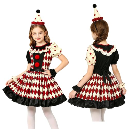 Traje de payaso infantil transpirable y fácil de poner para Halloween