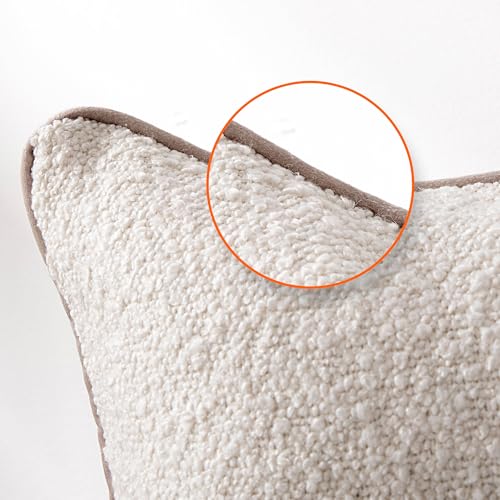 Image of Amazon Basics Boucle Throw Pillow Covers for Couch, Living Room, Home Decor with Hidden Zipper, White, 24x24in, Pack of 2