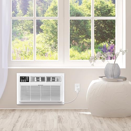 Image of Whirlpool 8,000 BTU Through the Wall Air Conditioner, 115V, Cools up to 350 Sq. Ft. for Living Room, Bedroom, Kitchen with Dehumidifier and Remote Control, White
