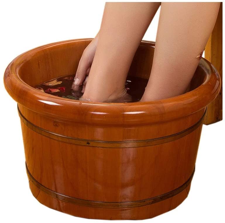Spa de pies de madera para uso doméstico con masaje