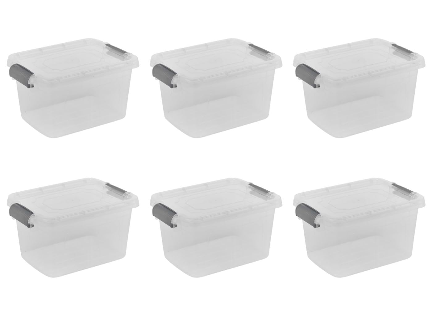 Urbnliving Clear Kitchen Food Locking Safe Storage Boxes With Lids Handles Clip Plastic Small Medium Large Size Strong 3L Box Pack Of 6 Container Multi Purpose Use