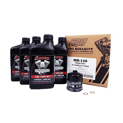 Klotz 4 Quart 15W-60 Synthetic Motor Oil Change Kit for Indian™ Scout Motorcycle