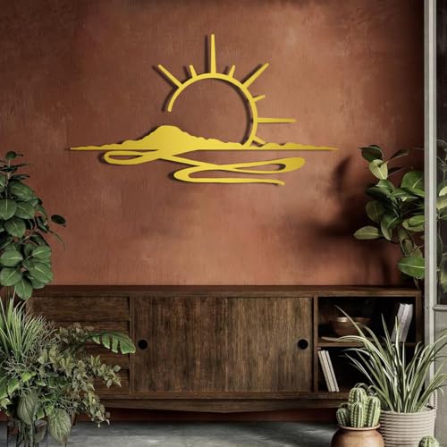Décoration murale métal soleil abstrait design moderne géométrique