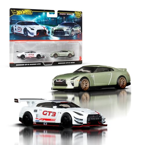 Hot Wheels Premium Car Culture, Pack con Dos vehículos a Escala 1:64, Parejas únicas, neumáticos Real Riders™, chasis Metal/Metal, Juguete para coleccionistas, JBL05