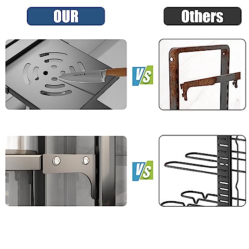 CASONNIK - Organizador de ollas ajustable de 7 niveles para gabinete, múltiples modos de uso, estante para ollas y sartenes para encimera de cocina y gabinete - imagen 5