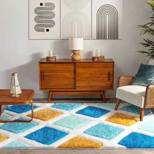 Image of Solid Shaggy Carpets and Rugs for Bedroom Drawing Room 9x12 Feet M-12