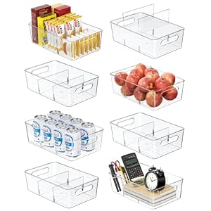 Mpotmiy 8-Pack Pantry Organizers and Storage, Clear Fridge Organizer Bins