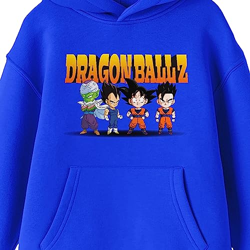 Dragon Ball Z Chibi Fighters Long Sleeve Royal Blue Youth Hooded Sweatshirt2